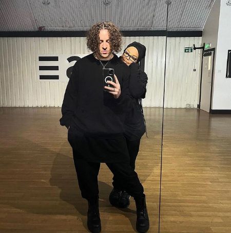 Janet Jackson with Dean Anthony Lee in the dance studio.